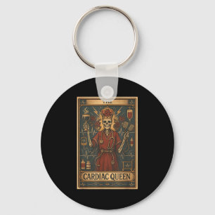 Die Herz-Königin-Tarotkarte Skelett-Kardiologie Schlüsselanhänger