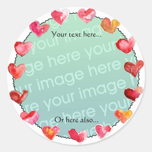 Die Herz-Linie groß - machen Sie Ihre eigenen Stic Runder Aufkleber (Vorderseite)