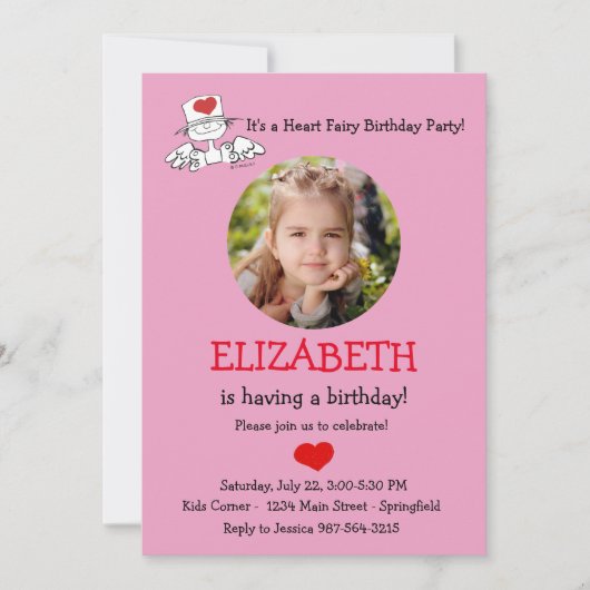 Die Herzblüte© Geburtstags-Foto Einladung (Vorderseite)