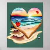 Die Herzen am Strand Poster (Vorne)
