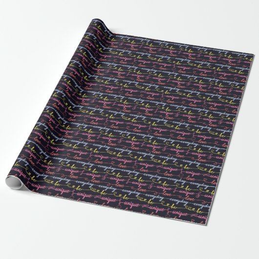 Die Herzen der Mädchen, die Worte nahtlos. Geschenkpapier (Ungerollt)