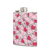 Die Herzen des Valentinsgrußes auf Umschlägen Flachmann (Links)