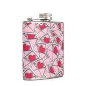 Die Herzen des Valentinsgrußes auf Umschlägen Flachmann (Rechts)