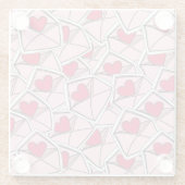 Die Herzen des Valentinsgrußes auf Umschlägen Glasuntersetzer (Rückseite)