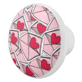 Die Herzen des Valentinsgrußes auf Umschlägen Keramikknauf (Rechts)