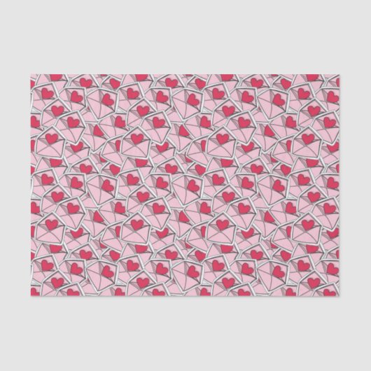 Die Herzen des Valentinsgrußes auf Umschlägen Seidenpapier (Vorderseite)