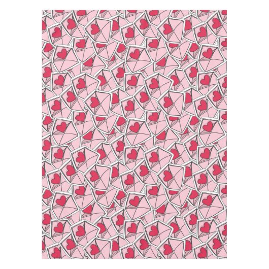 Die Herzen des Valentinsgrußes auf Umschlägen Tischdecke (Vorderseite)