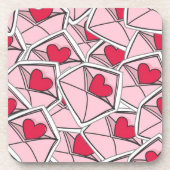 Die Herzen des Valentinsgrußes auf Umschlägen Untersetzer (Vorderseite)