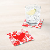 Die Herzen des Valentinsgrußes Rechteckiger Pappuntersetzer (Vor Ort)