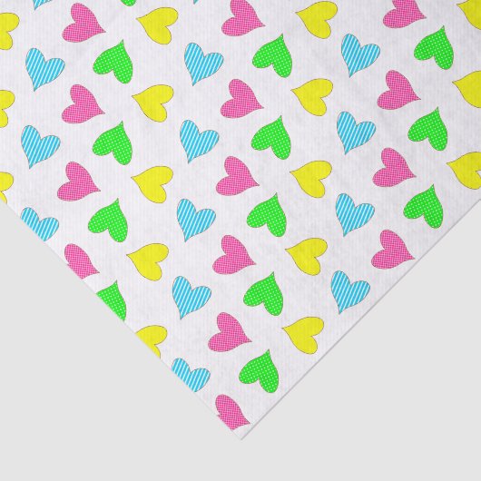 Die Herzen des Valentinsgrußes Seidenpapier (Ausschnitt)