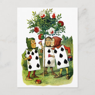 Die Herzkönigin Cardmen malt ihre Rosen Postkarte