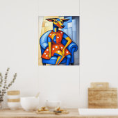 Die Herzogin sitzt in ihrem blauen Stuhl Poster (Küche)