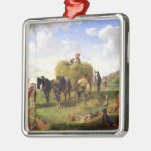 Die Heu-Ernte, 1869 Silbernes Ornament (Links)