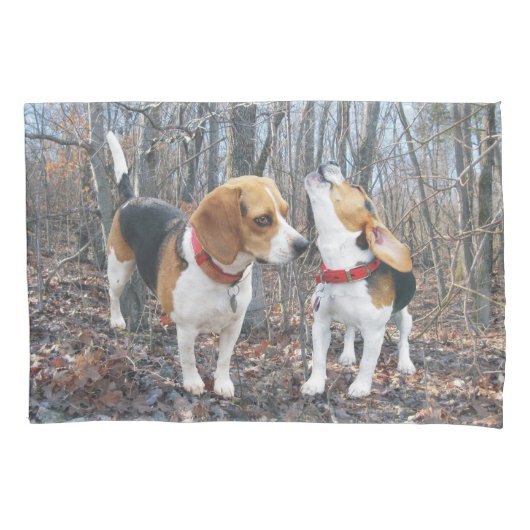 Die HeulenBeagle-Beagles im Holz-Kissen-Fall Kissenbezug (Vorderseite)