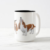 Die Heulendachshund-Jagdhund-Tasse Zweifarbige Tasse (VorderseiteRechts)