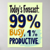 Die heutige Prognose beschäftigt - Funny Retro Typ Poster (Vorne)