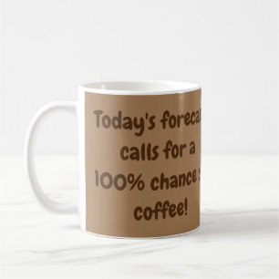 Die heutige Prognose fordert eine 100%ige Kaffeech Kaffeetasse