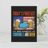 Die heutige Prognose für Cornhole and Bier Einladung (Stehend Vorderseite)