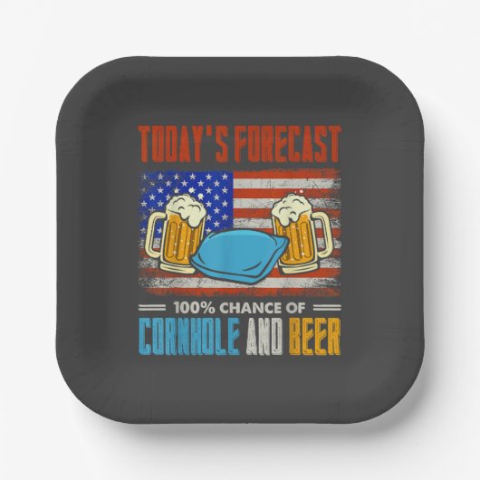 Die heutige Prognose für Cornhole and Bier Pappteller (Vorderseite)