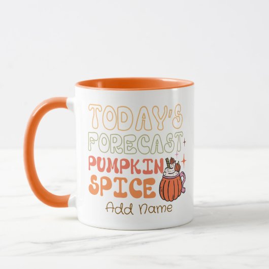 Die heutige Prognose Pumpkin Gewürz Custom Tasse (Links)