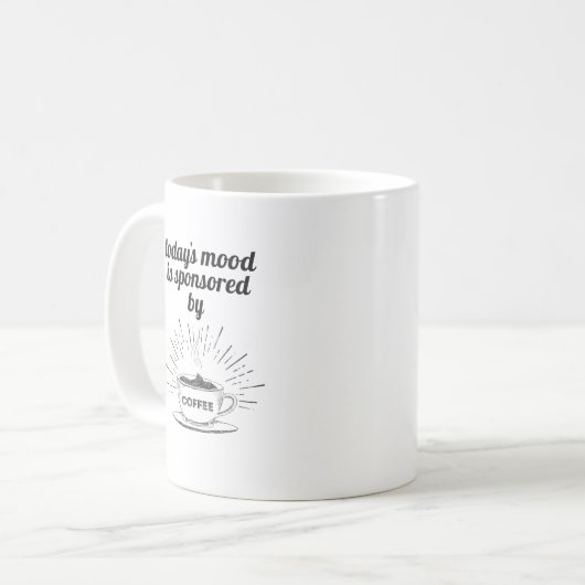 Die heutige Stimmung wird durch eine gute Kaffeelo Kaffeetasse (Vorderseite Links)