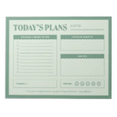 Die heutigen Pläne - ein Tagesplaner Notizblock (Vorderseite)