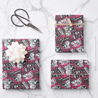 Die Hex Girls punk Kariertes Muster Geschenkpapier Set
