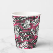 Die Hex Girls punk Kariertes Muster Pappbecher (Vorderseite)