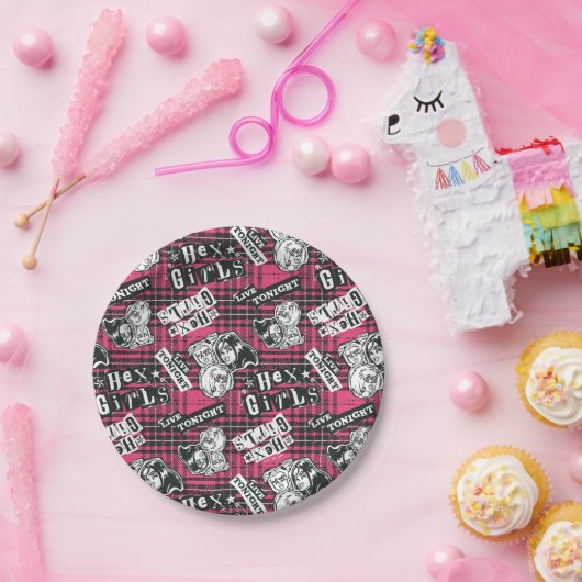 Die Hex Girls punk Kariertes Muster Pappteller (Party)