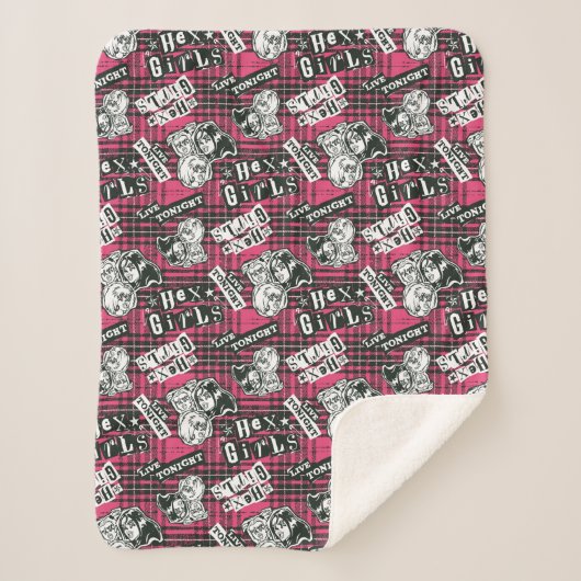 Die Hex Girls punk Kariertes Muster Sherpadecke (Vorderseite)