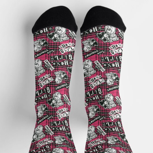 Die Hex Girls punk Kariertes Muster Socken (Oben)