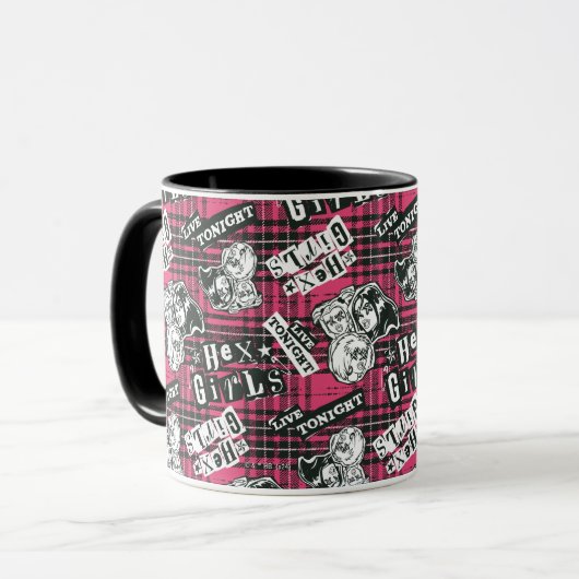 Die Hex Girls punk Kariertes Muster Tasse (Vorderseite Links)