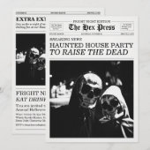 Die Hex Press Zeitung Geisterhaus-Party Einladung (Vorne/Hinten)