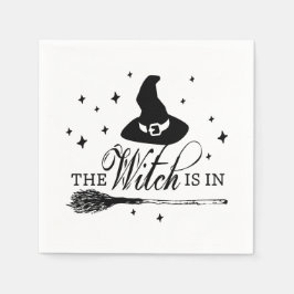 Die Hexe ist drin, Halloween-Hexe-Thema Serviette