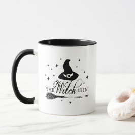 Die Hexe ist drin | Halloween-Hexenhut und Besenst Tasse
