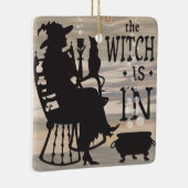 Die Hexe ist ein-/ausrückbares Türzeichen Keramikornament (Rechts)