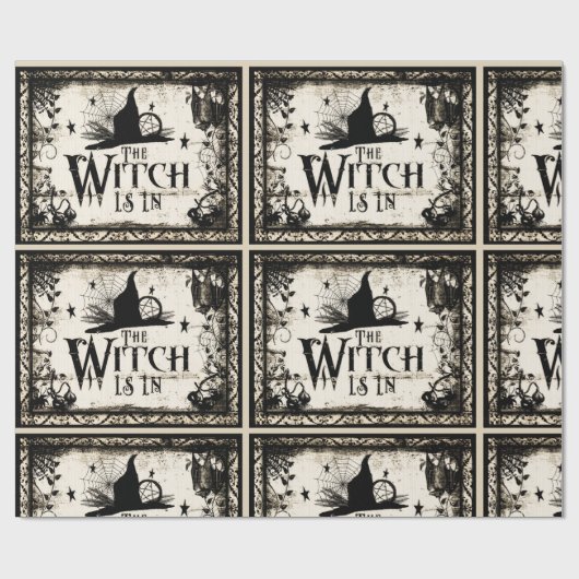Die Hexe ist herein! Geschenk-Packpapier Geschenkpapier (Flach)