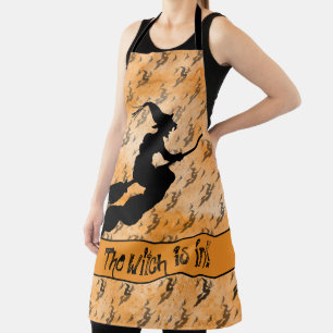 'Die Hexe ist in' Halloween-Silhouette Schürze