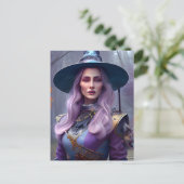 Die Hexe mit Lila Haar Postkarte (Stehend Vorderseite)