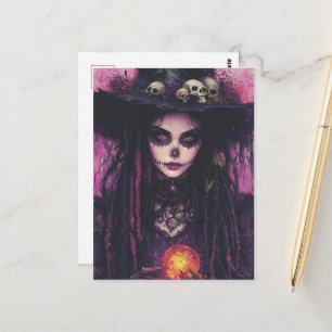Die Hexe mit Magie Postkarte