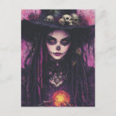 Die Hexe mit Magie Postkarte (Vorderseite)