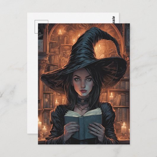 Die Hexe Postkarte (Vorne/Hinten)