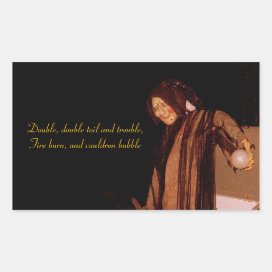 'Die Hexe' rechteckige Aufkleber (Vorderseite)