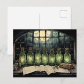 Die "Hexe-Stillleben-Tabelle" zeigt die Postkarte  (Vorne/Hinten)