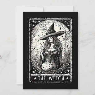 Die Hexe Tarotkarte Vintage Halloween Hexe Einladung