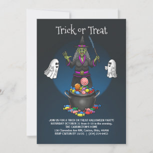 Die Hexe und der Trick oder Treat der Geister Einladung