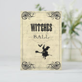 Die Hexen-Ball-Halloween-UAWG RSVP Karte (Stehend Vorderseite)