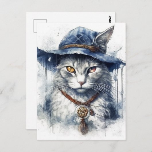 Die Hexen-Katze Postkarte (Vorne/Hinten)