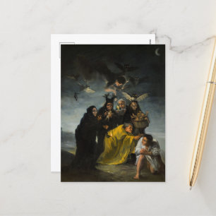 Die Hexen Sabbat, Las Brujas von Francisco Goya Feiertagspostkarte