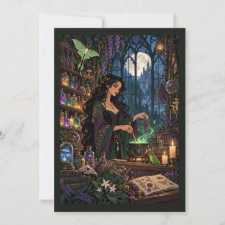 Die Hexenapotheke zur Mitternacht Fantasy Dankeskarte